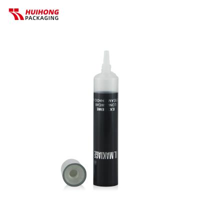 Tubo do bocal do creme preto de 10 ml com tampa do parafuso das camadas duplas