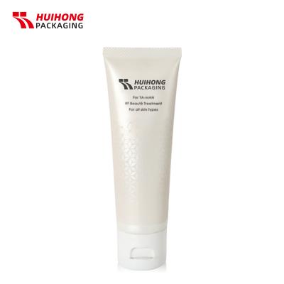 Tubo vazio do aperto do creme branco 80ml com tampa superior da aleta