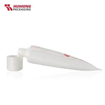 Tubo de cosméticos macio branco 100ml com tampa superior oval parafuso