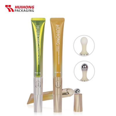 Aplicador de massagem de vibração cosmética de alumínio de aperto suave tubos laminados de creme para os olhos
