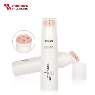 Branco fosco tratamento do couro cabeludo massagem bola de silicone escova de rosto loção creme tubo
