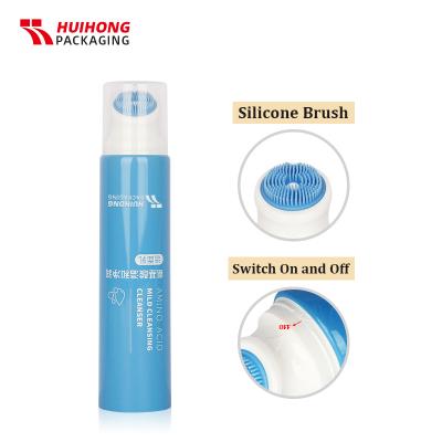 cana-de-açúcar cosmética massagem no couro cabeludo escova de silicone tubo de lavagem do rosto
