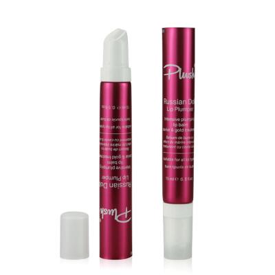 Tubo de aperto de bálsamo labial vermelho de 15ml com rolo de massagem para embalagens de cuidados com os lábios
